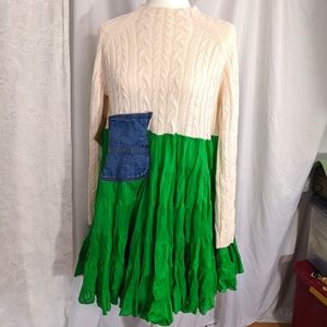 St John's Bay Upcycled Maternity dress large ivory green